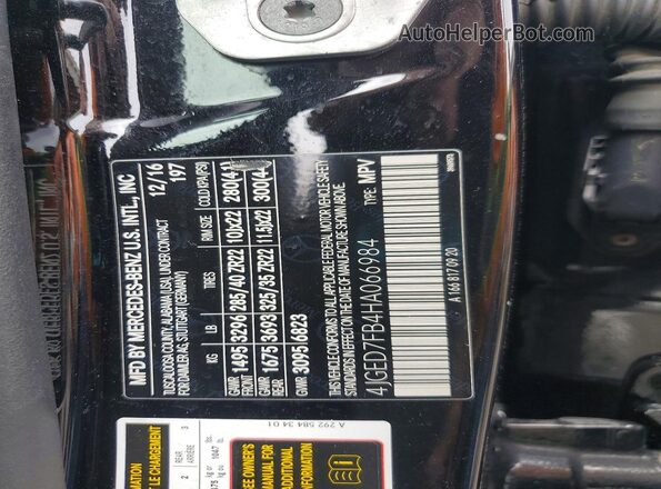 4JGED7FB4HA066984 2017 MERCEDES-BENZ GLE Black 