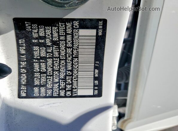 SHHFK7H24HU424764 2017 HONDA CIVIC White 
