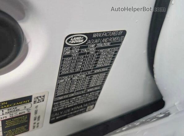 SALYJ2EX5NA342054 2022 LAND ROVER RANGE White 
