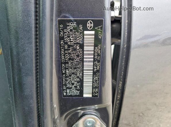 JTDKDTB35G1133069 2016 TOYOTA PRIUS Gray Vista interior de 360 grados