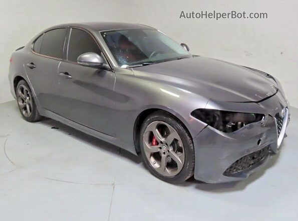 ZARFAEBNXJ7592504 2018 ALFA ROMEO GIULIA Gray Trasero izquierdo