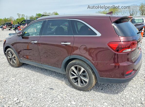 5XYPHDA59KG537908 2019 KIA SORENTO Maroon Հետևի աջ