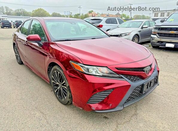 4T1B11HK0JU500358 2018 TOYOTA CAMRY Red Rear left