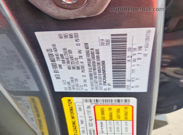 3FMCR9A60NRD65906 2022 FORD BRONCO Серый Панорамный вид салона 360°