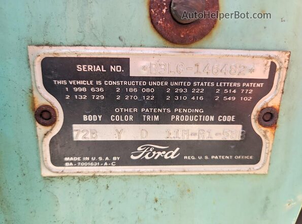 B3LG146482 1953 FORD CUSTOM Серебряный 