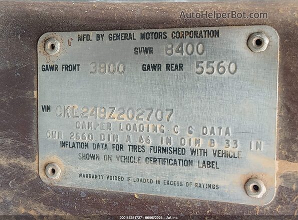 CKL248Z202707     1978 CHEVROLET SCOTTSDALE Brown Widok komory silnika