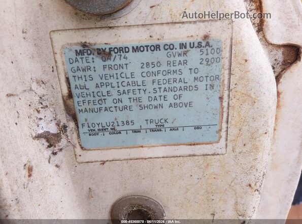 F10YLU21385       1974 FORD F100 Белый Вид подкапотного пространства