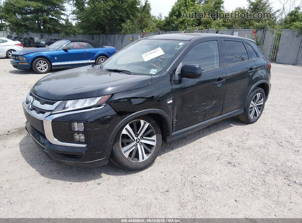 JA4APUAU9MU003609 2021 MITSUBISHI OUTLANDER SPORT Black Առջևի ձախ երեք քառորդ տեսարան