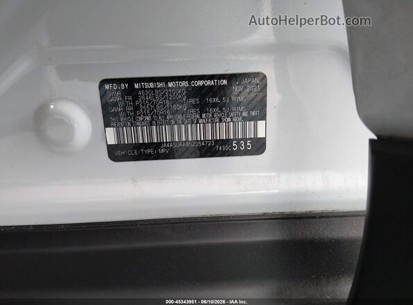 JA4ASUAA8NZ054723 2022 MITSUBISHI ECLIPSE CROSS White Widok komory silnika