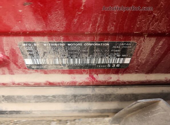 JA4ATVAAXRZ014698 2024 MITSUBISHI ECLIPSE Red Widok wnętrza 360 stopni