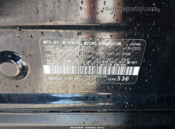 JA4ATWAAXRZ004548 2024 MITSUBISHI ECLIPSE CROSS Black Vista del compartimento del motor