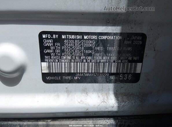 JA4ATWAAXSZ030220 2025 MITSUBISHI ECLIPSE CROSS White Շարժիչի բաժամունքի տեսք