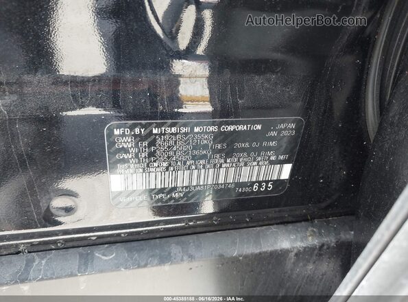 JA4J3UA81PZ034746 2023 MITSUBISHI OUTLANDER Black Vista del compartimento del motor