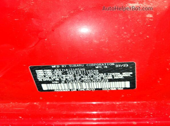 JF1GUABC2R8265569 2024 SUBARU IMPREZA Red Շարժիչի բաժամունքի տեսք