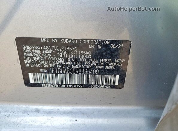 JF1GUABC5R8395409 2024 SUBARU IMPREZA Серебряный Вид подкапотного пространства