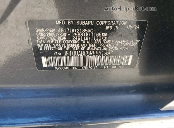 JF1GUABC5R8881993 2024 SUBARU IMPREZA Gray Vista del compartimento del motor