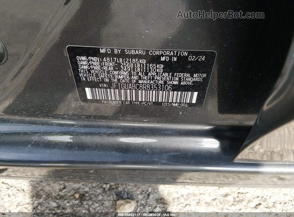 JF1GUABC8R8353106 2024 SUBARU IMPREZA Gray Vista del compartimento del motor