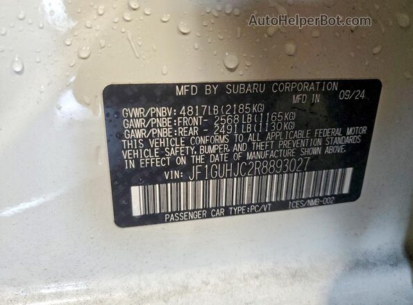 JF1GUHJC2R8893027 2024 SUBARU IMPREZA White 