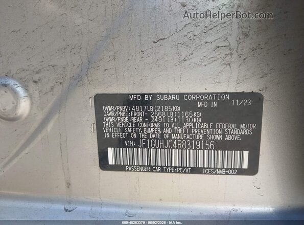 JF1GUHJC4R8319156 2024 SUBARU IMPREZA Silver Вид підкапотного простору