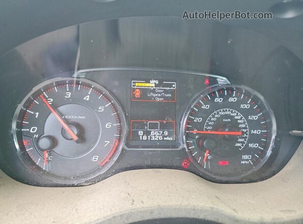JF1VA1A64J9829068 2018 SUBARU WRX Silver Widok zestawu wskaźników