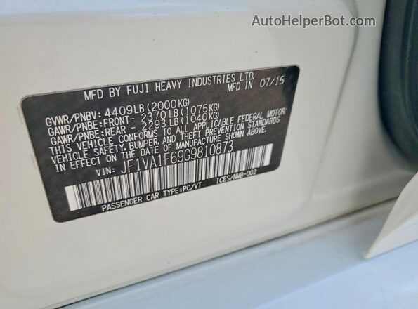 JF1VA1F69G9810873 2016 SUBARU WRX Белый Вид подкапотного пространства