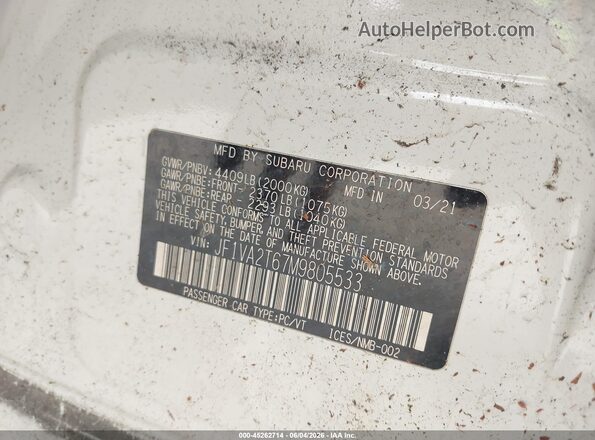 JF1VA2T67M9805533 2021 SUBARU WRX STI White Շարժիչի բաժամունքի տեսք