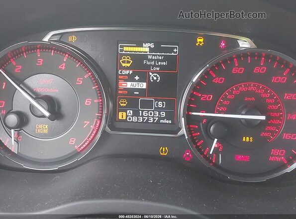 JF1VA2V60H9814464 2017 SUBARU WRX STI Black Widok tylnych siedzeń