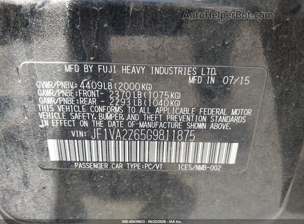 JF1VA2Z65G9811875 2016 SUBARU WRX STI Черный Вид подкапотного пространства