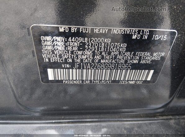JF1VA2Z68G9818965 2016 SUBARU WRX STI Черный Вид подкапотного пространства