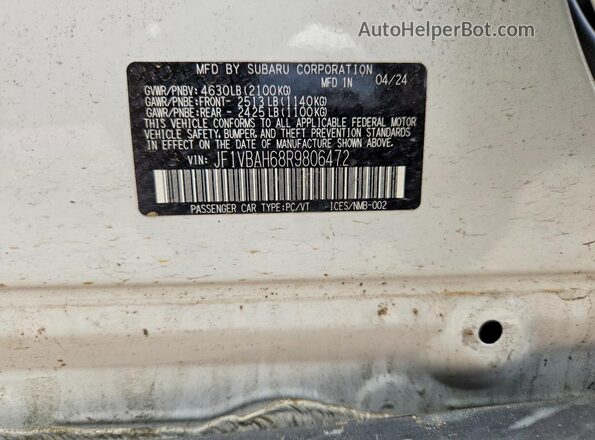 JF1VBAH68R9806472 2024 SUBARU WRX White Շարժիչի բաժամունքի տեսք