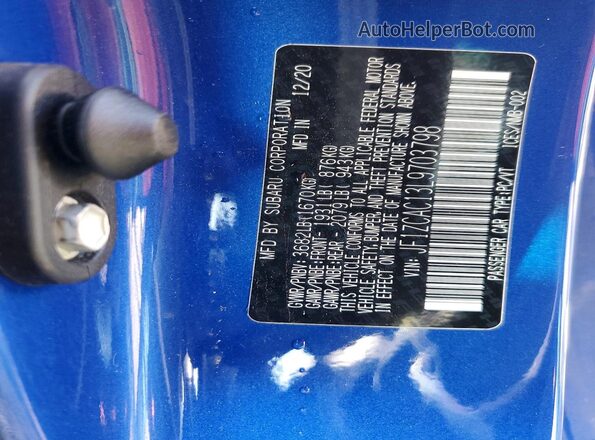 JF1ZCAC13L9703798 2020 SUBARU BRZ Blue Widok komory silnika