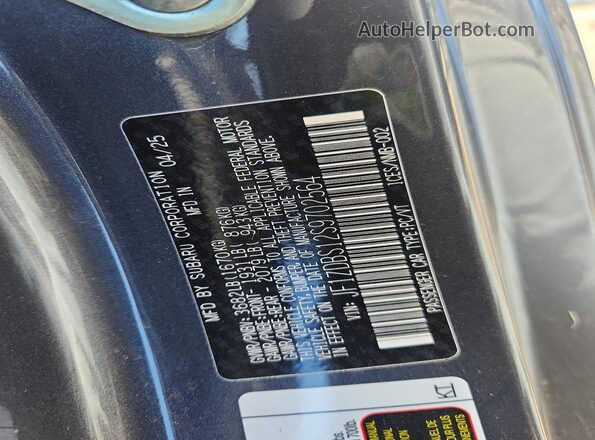 JF1ZDBS12S9702564 2025 SUBARU BRZ Gray Շարժիչի բաժամունքի տեսք
