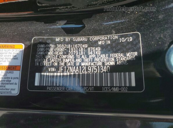 JF1ZNAA12L9751340 2020 TOYOTA 86 Black Engine compartment view