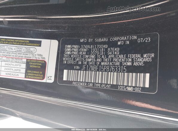 JF1ZNBF15P8763315 2023 TOYOTA GR86 Black ძრავის განყოფილების ხედი