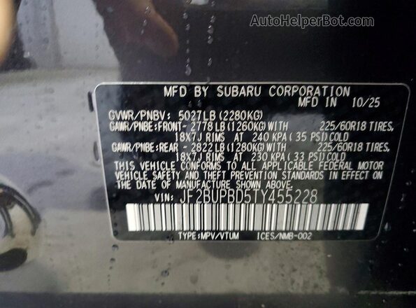 JF2BUPBD5TY455228 2026 SUBARU OUTBACK Угольный Вид подкапотного пространства