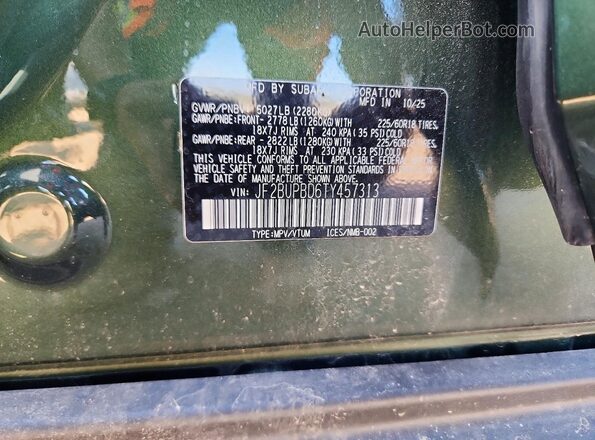 JF2BUPBD6TY457313 2026 SUBARU OUTBACK Green 