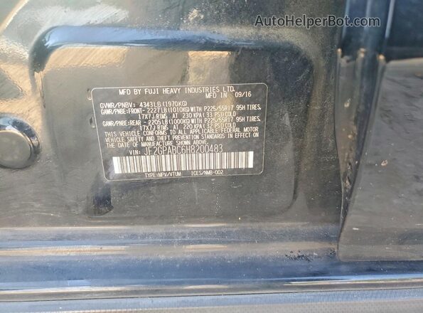 JF2GPABC6H8200483 2017 SUBARU CROSSTREK Charcoal Вид наклейки з VIN-кодом