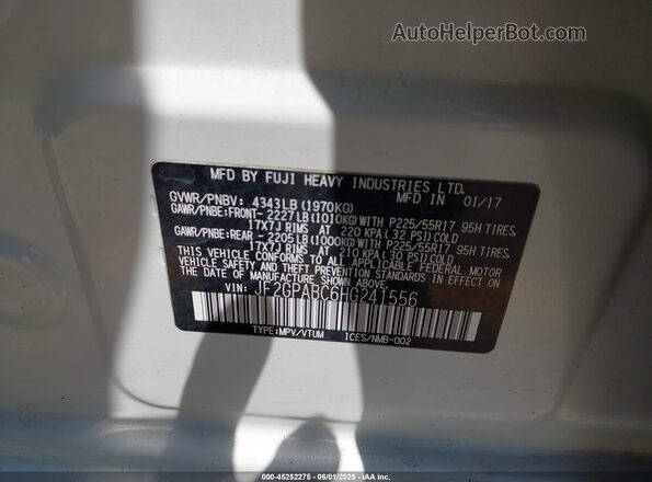 JF2GPABC6HG241556 2017 SUBARU CROSSTREK White Вид підкапотного простору