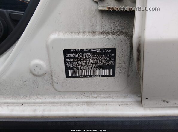 JF2GPABC8G8269559 2016 SUBARU CROSSTREK Белый Вид подкапотного пространства