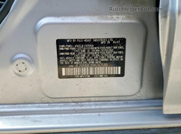 JF2GPABCXHH242588 2017 SUBARU CROSSTREK Серебряный Вид подкапотного пространства
