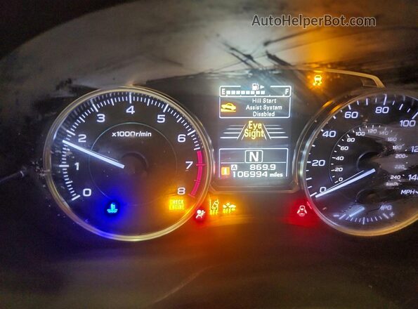 JF2GPADC2H8245031 2017 SUBARU CROSSTREK White Instrument cluster view