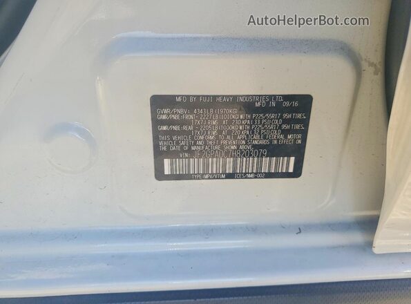 JF2GPADC7H8203079 2017 SUBARU CROSSTREK Белый Вид подкапотного пространства
