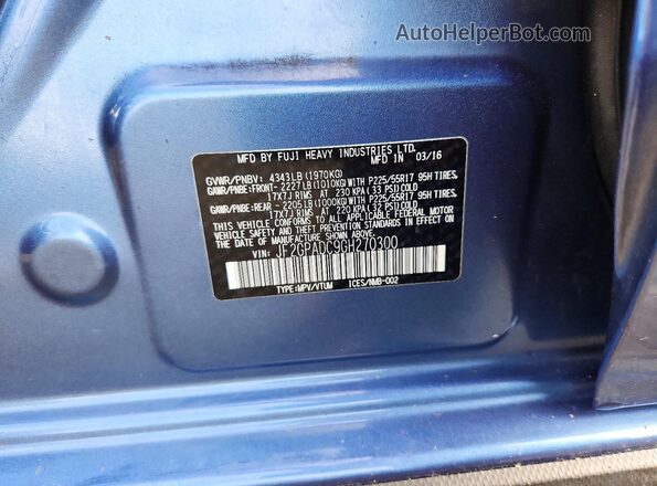 JF2GPADC9GH270300 2016 SUBARU CROSSTREK Blue 