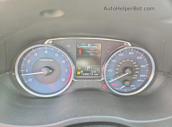 JF2GPAKC6G8237760 2016 SUBARU CROSSTREK Silver Vista del cuadro de instrumentos
