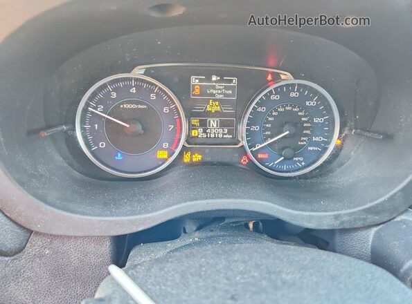 JF2GPANC1G8331993 2016 SUBARU CROSSTREK Tan Instrument cluster view