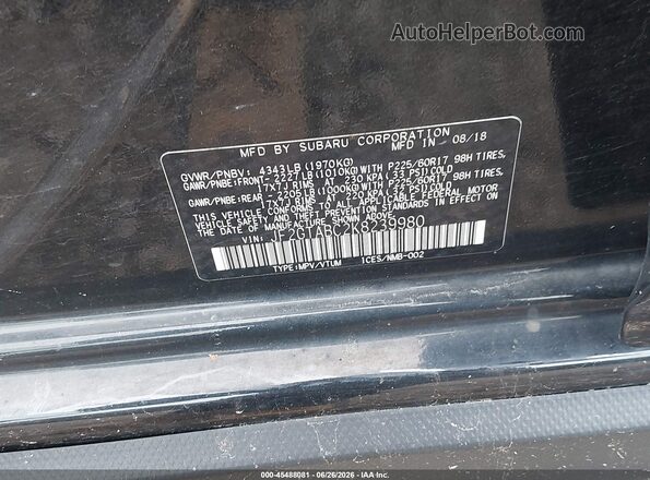 JF2GTABC2K8239980 2019 SUBARU CROSSTREK Black Вид підкапотного простору