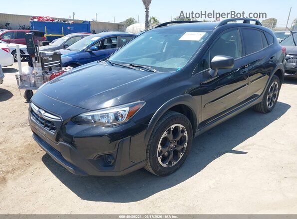 JF2GTABC6M8300962 2021 SUBARU CROSSTREK Black Առջևի ձախ երեք քառորդ տեսարան
