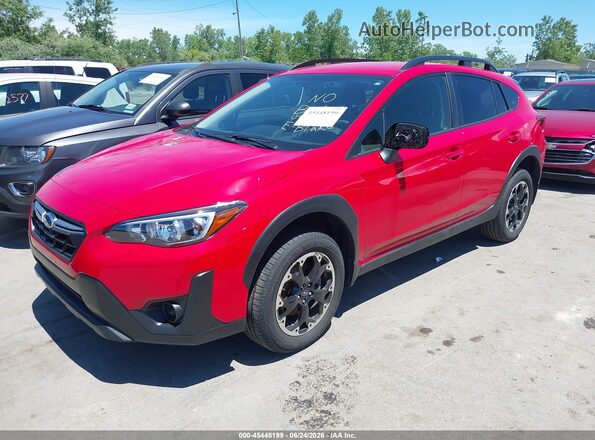 JF2GTABC8P8272036 2023 SUBARU CROSSTREK Red წინა მარცხენა ხედი სამი მეოთხედიდან