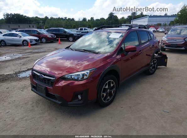 JF2GTABC9JH264678 2018 SUBARU CROSSTREK Red წინა მარცხენა ხედი სამი მეოთხედიდან