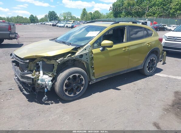 JF2GTAEC0MH364085 2021 SUBARU CROSSTREK Green Առջևի ձախ երեք քառորդ տեսարան